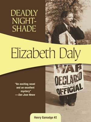cover image of Deadly Nightshade